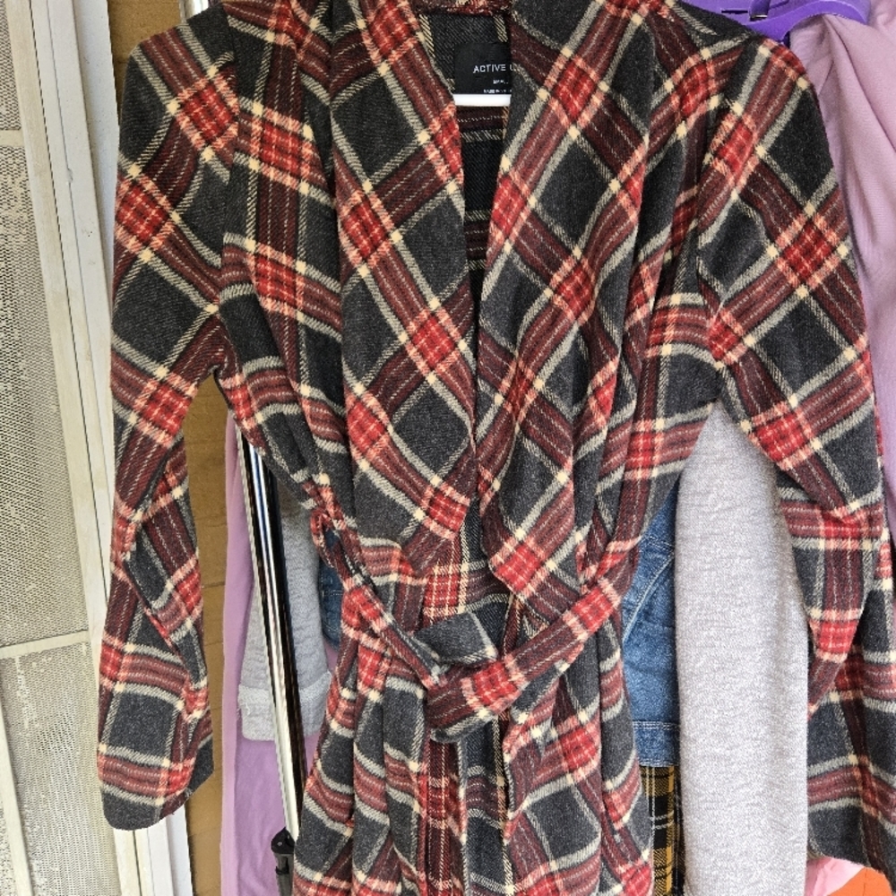 Native Intimates Plaid Robe - Red and Black